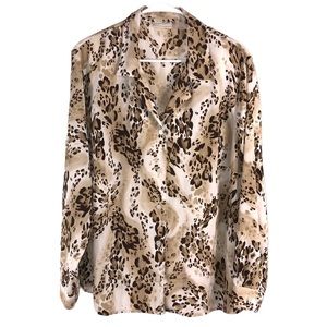 Vintage Leopard Print Blouse, Size 20W